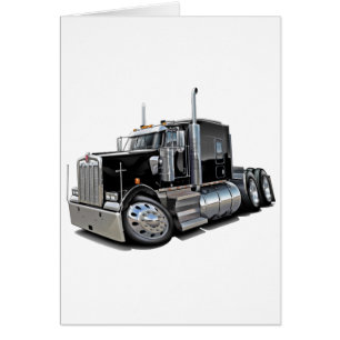 Kenworth w900 Black Lastbil Hälsningskort