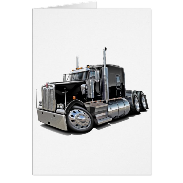 Kenworth w900 Black Lastbil Hälsningskort (Framsidan)