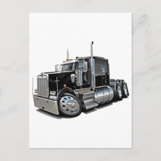 Kenworth w900 Black Lastbil Vykort