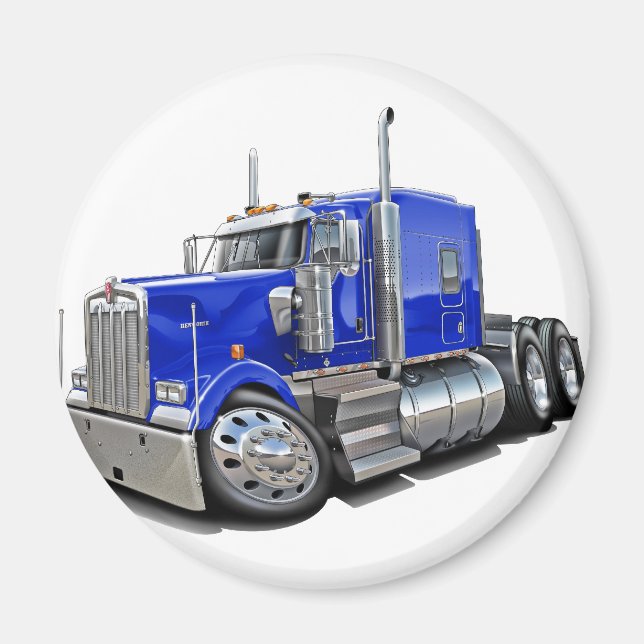 Kenworth w900 Blue Lastbil Magnet (Framsidan)