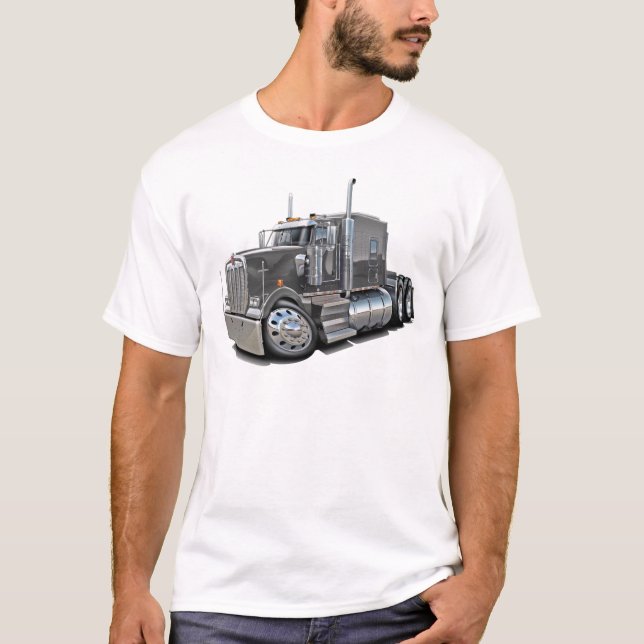 Kenworth w900 grå färglastbil t-shirt (Framsida)