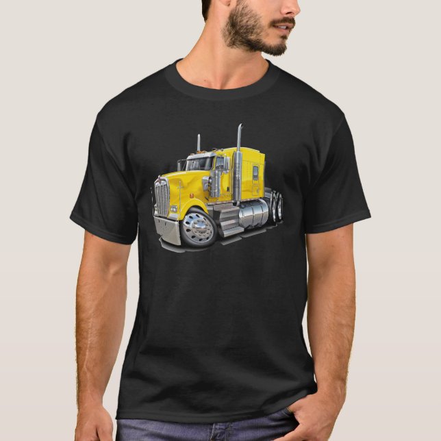 Kenworth w900 gultlastbil t-shirt (Framsida)