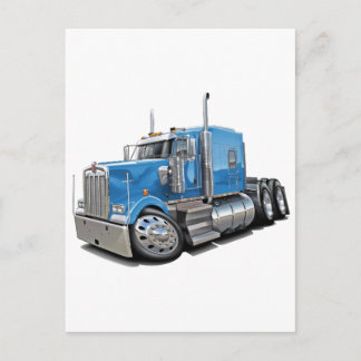Kenworth w900 Lt Blue Lastbil Vykort