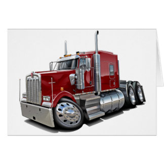 Kenworth w900 Maroon Lastbil Hälsningskort
