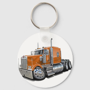 Kenworth w900 orange lastbil nyckelring