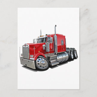 Kenworth w900 Red Lastbil Vykort