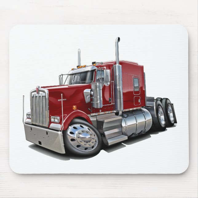 Kenworth w900 rödbrun lastbil musmatta (Framsidan)