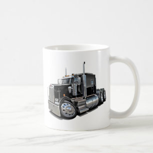 Kenworth w900 svartlastbil kaffemugg