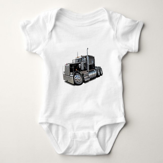 Kenworth w900 svartlastbil t-shirt (Framsida)