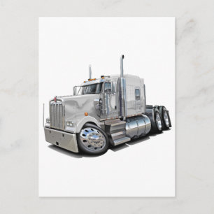 Kenworth w900 Vit Lastbil Vykort
