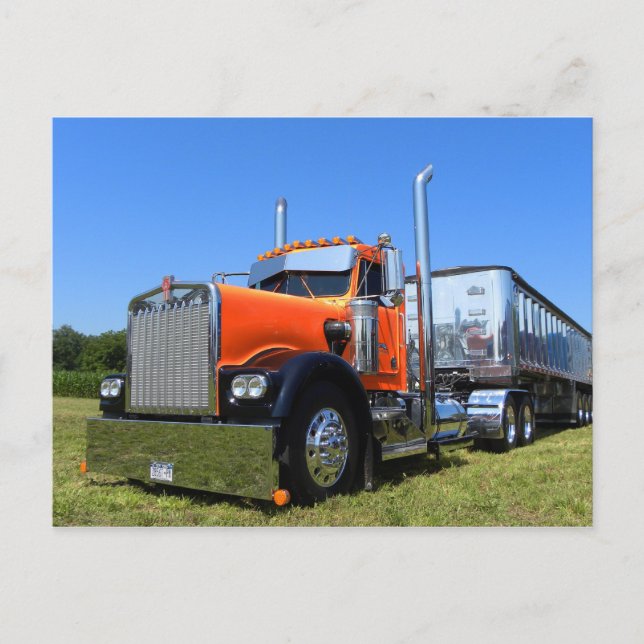 Kenworth W900A Dumper Postcard Vykort (Framsida)