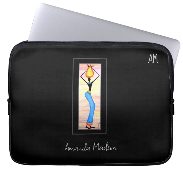 Kenya, African Art, Coconut Oil Sellers Laptop Fodral (Framsidan)