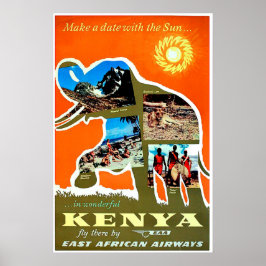 Kenya, Afrika, träffa en dejt med sol, resa Poster