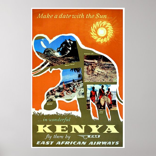 Kenya, Afrika, träffa en dejt med sol, resa Poster (Framsidan)