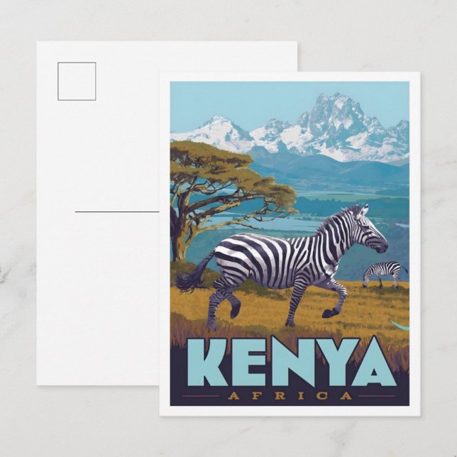 Kenya Afrika Vintage Resa  Vykort (Fram/baksida)
