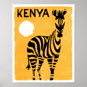 Kenya Afrika Vintage resor Poster återställd