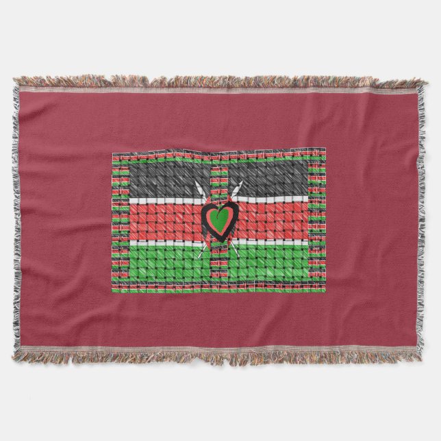 Kenya: Allt Afrika i ett land - Vävd flagga  Mysfilt (Framsidan)