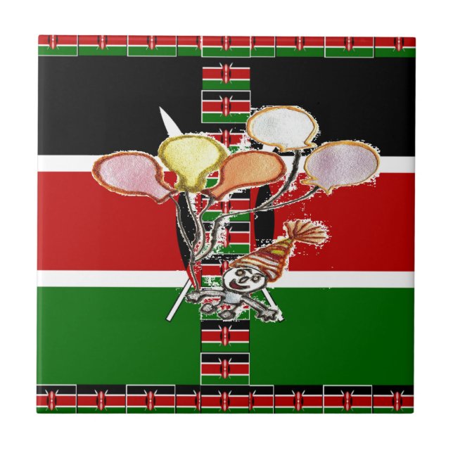 Kenya Birthday Kakelplatta (Framsidan)