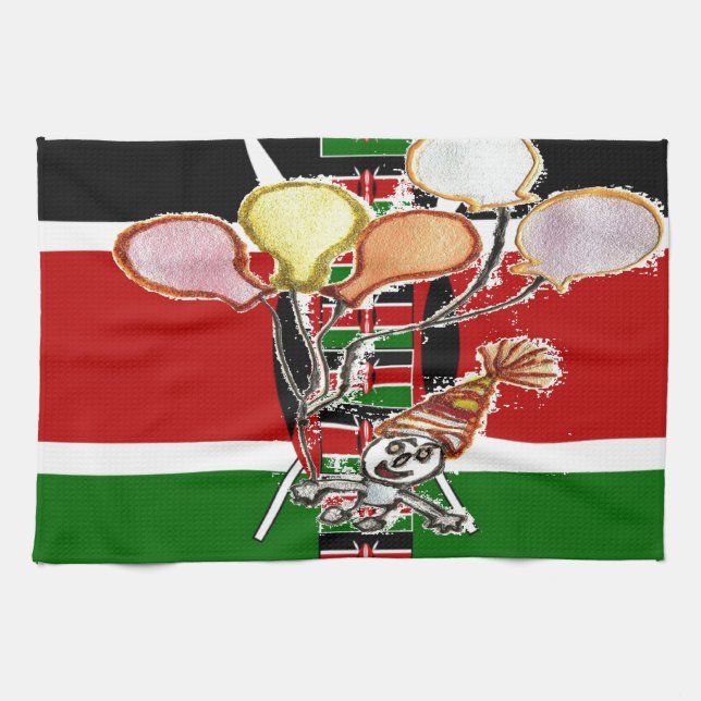 Kenya Birthday Kökshandduk (Horisontell)