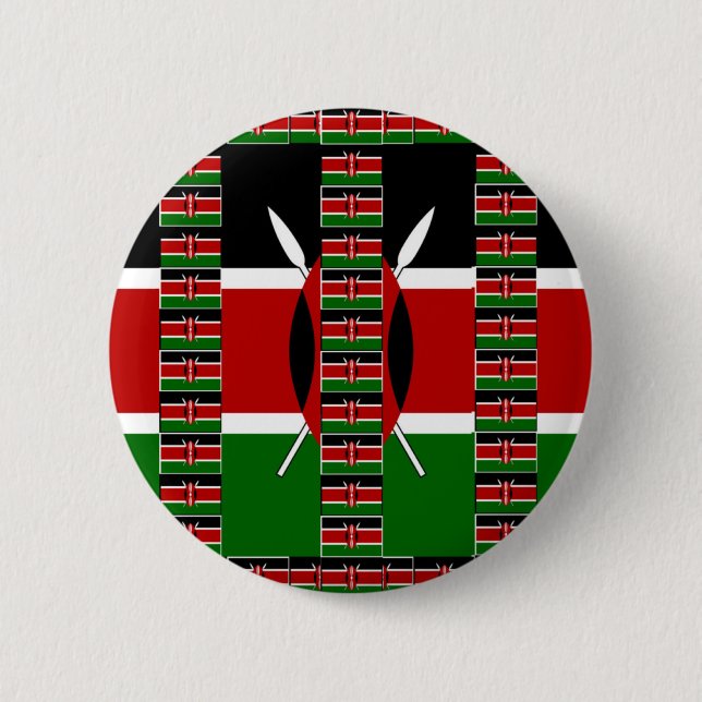 Kenya Black Red grönt national pride och national Knapp (Framsida)
