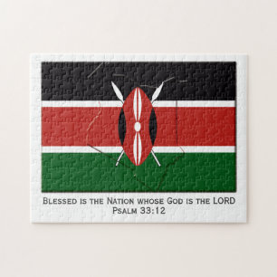 KENYA Blad nation KENYAN FLAGGA Pussel