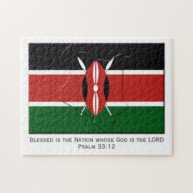 KENYA | Blad nation | KENYAN FLAGGA Pussel (Horisontell)