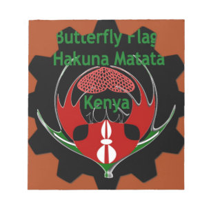 Kenya Butterfly Flagga Art - Hakuna Matata Patriot Anteckningsblock