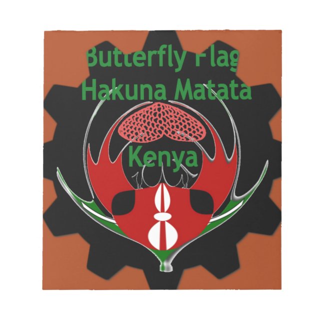 Kenya Butterfly Flagga Art - Hakuna Matata Patriot Anteckningsblock (Framsida)