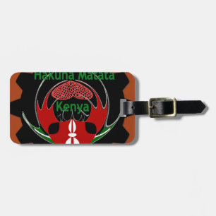 Kenya Butterfly Flagga Art - Hakuna Matata Patriot Bagagebricka
