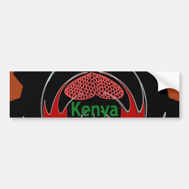 Kenya Butterfly Flagga Art - Hakuna Matata Patriot Bildekal (Framsidan)