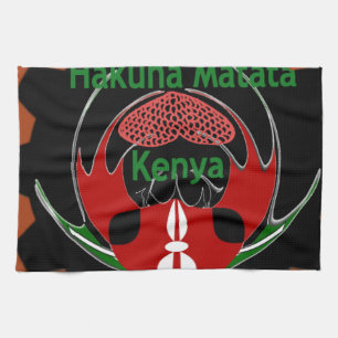 Kenya Butterfly Flagga Art - Hakuna Matata Patriot Kökshandduk