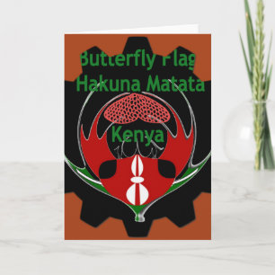 Kenya Butterfly Flagga Art - Hakuna Matata Patriot Kort