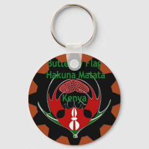 Kenya Butterfly Flagga Art - Hakuna Matata Patriot Nyckelring