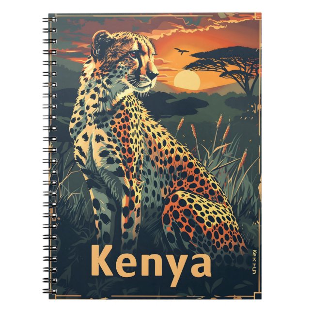Kenya Cheeatah sunset Anteckningsbok (Framsidan)