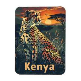Kenya Cheeatah sunset Magnet