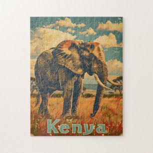 Kenya Elephant Vintage Pussel