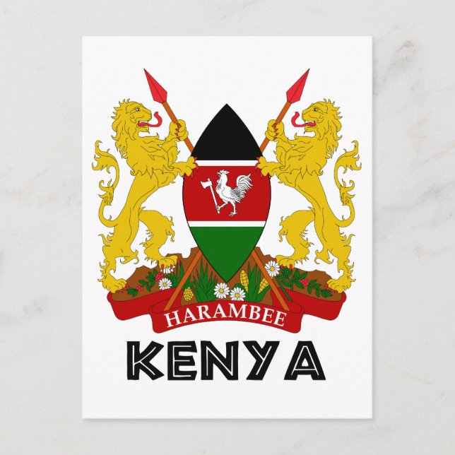 KENYA - emblem / flagga / jacka av arm / symbol Vykort (Framsida)