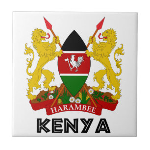 KENYA - emblem/flagga/vapensköld/symbol Kakelplatta