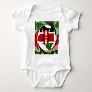Kenya Firande Colorful Flagga Karta Vector Artwork Tee Shirt