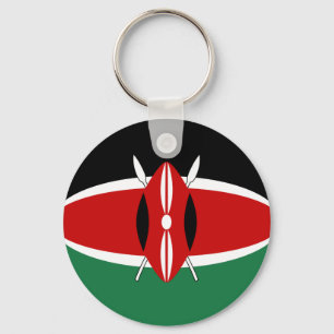 Kenya Fisheye Flagga Keychain Nyckelring