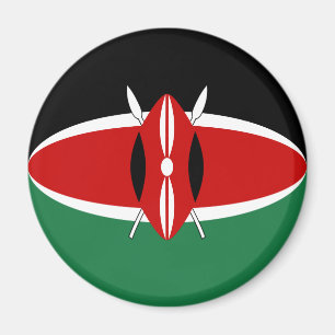 Kenya Fisheye Flagga Magnet