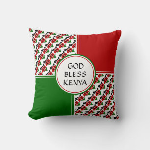 KENYA FLAG Patriotisk kenyan GUD VÄLSIGNE Kudde