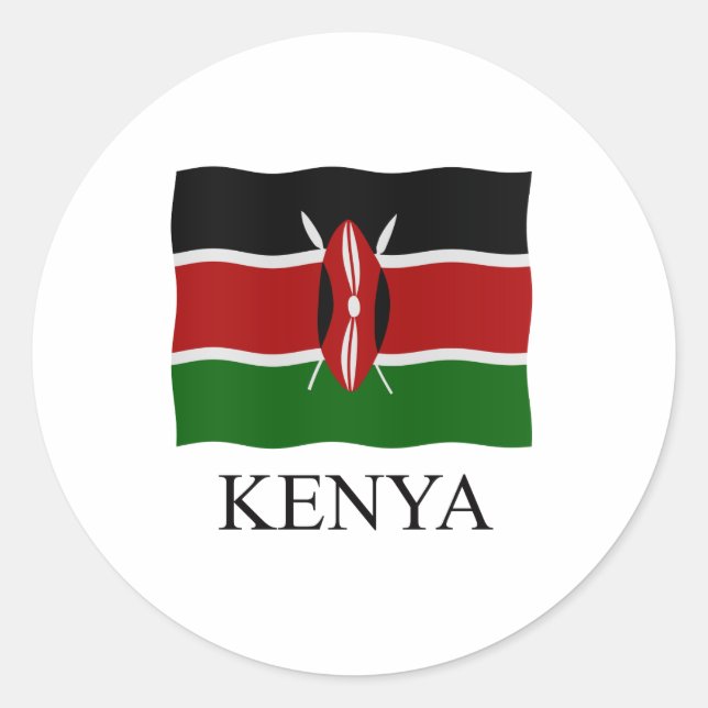 Kenya flag runt klistermärke (Framsida)
