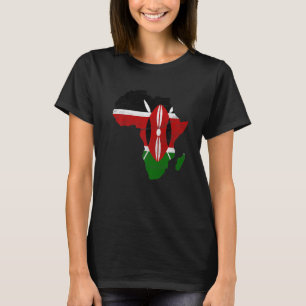 Kenya Flagga Afrika Continent Silhouette Gift for T Shirt