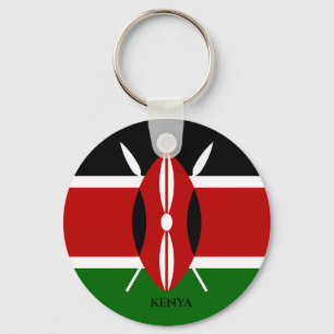 Kenya Flagga, Afrika Nyckelring