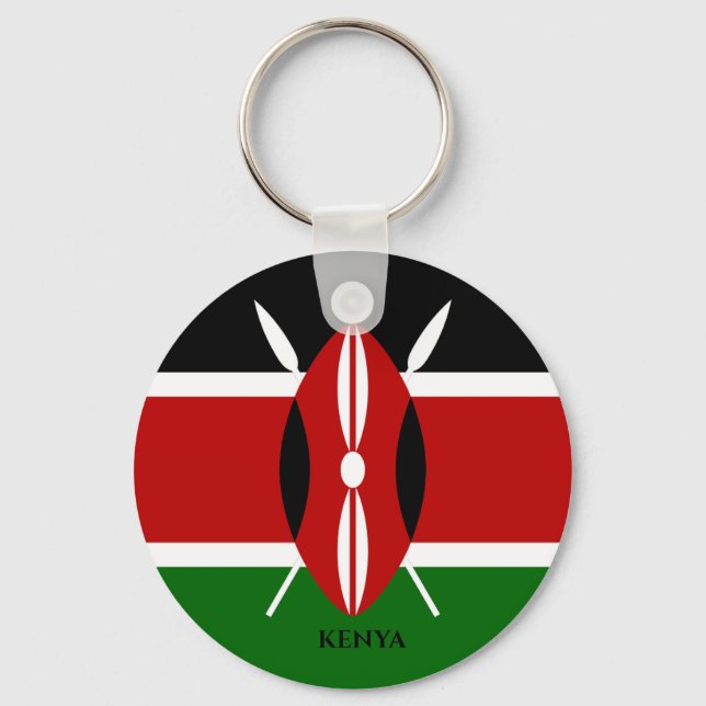 Kenya Flagga, Afrika Nyckelring (Framsida)