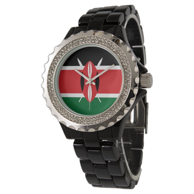 Kenya flagga armbandsur (Vinklad)