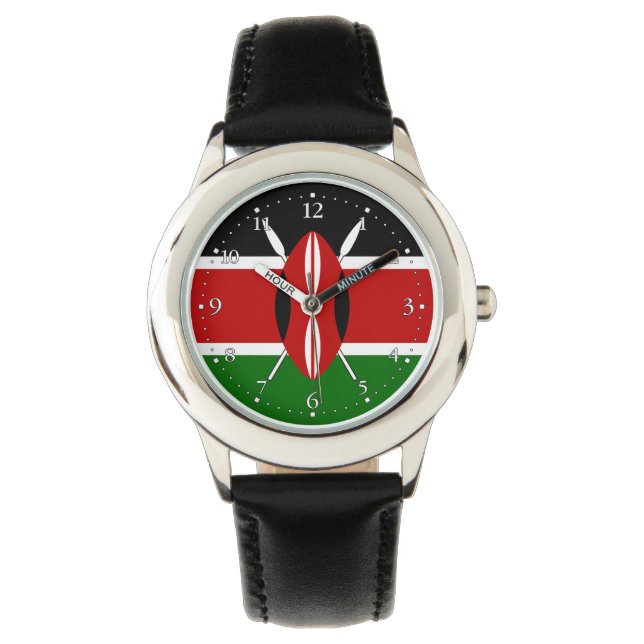 Kenya Flagga Armbandsur (Framsida)