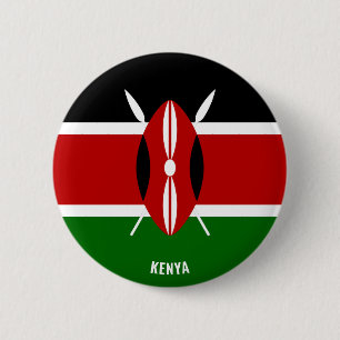 Kenya Flagga Charming Patriotic Knapp