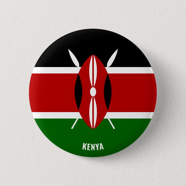Kenya Flagga Charming Patriotic Knapp (Framsida)